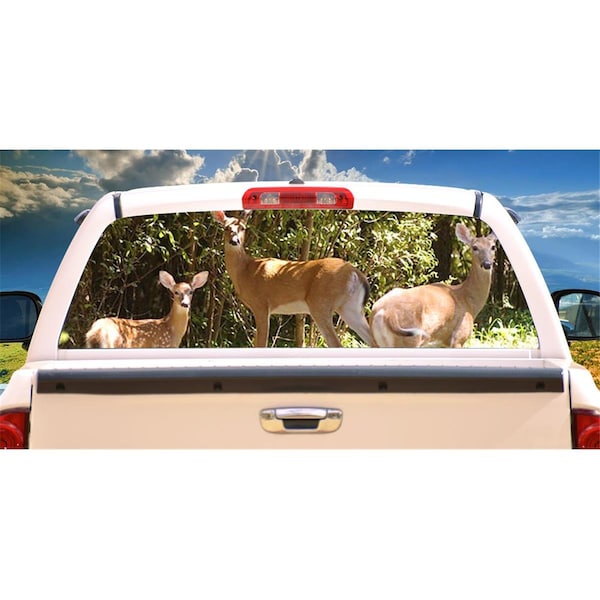 Entretenimiento Deer Scene Rear Window Graphic Tint Film Truck View Thru Vinyl Decal EN2680489 - main